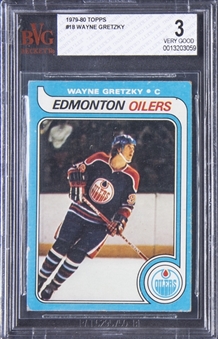 1979-80 Topps #18 Wayne Gretzky Rookie Card - BGS VG 3